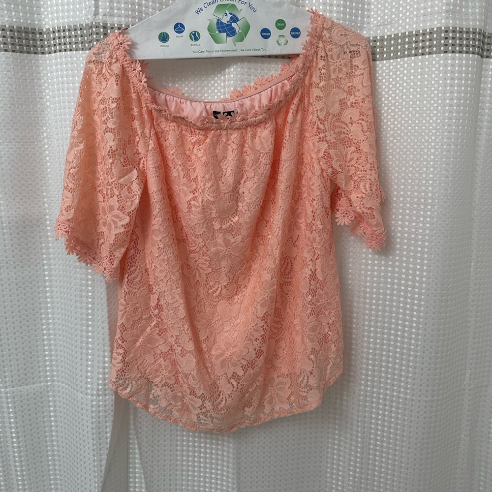 Peach Lace Women Top